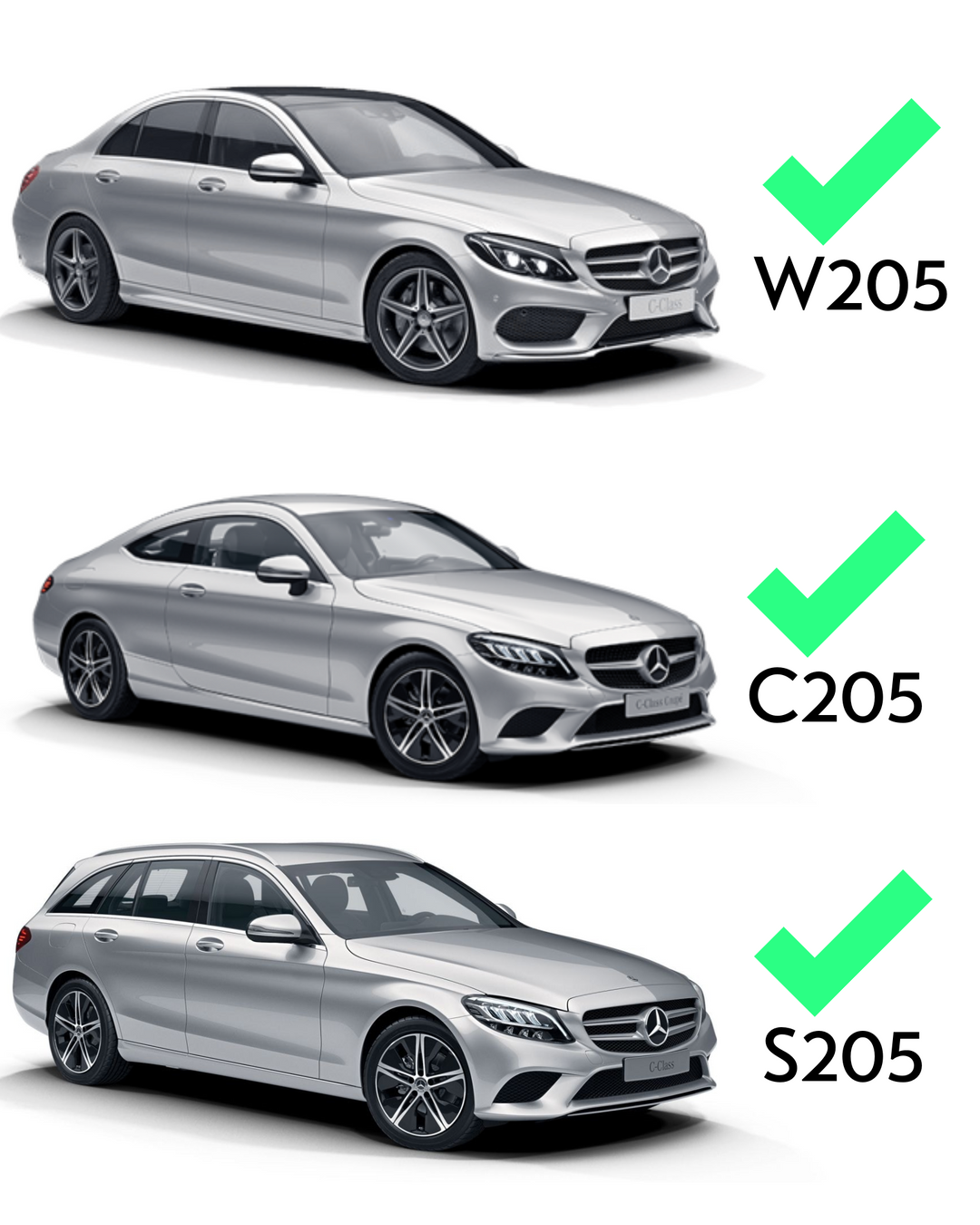 Classic Sport Grill voor Mercedes-Benz C-Klasse W205